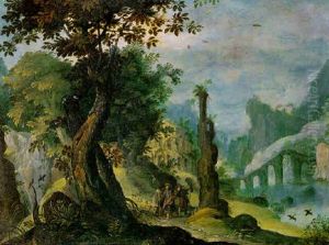 Phantastische Landschaft Mit Christus Und Den Emmausjungern