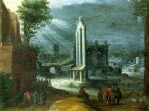 A Capriccio Of The Campo Vaccino,rome, With Shepherds Conversing