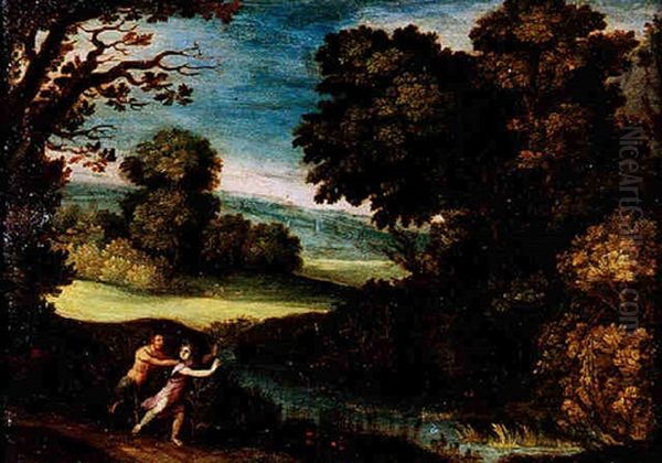 Satyre Poursuivant Une Nymphe - view 1