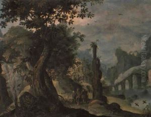 Phantastische Landschaft Mit Christus Und Emmausjungern by Paul Bril