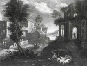 River Landscape With Shepherds And Their Flock by Paul Bril