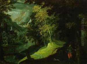 Waldlandschaft Mit Einem Einsiedler