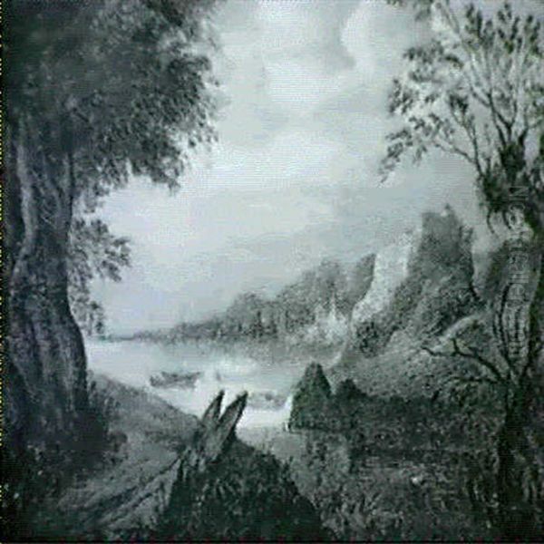 Flusslandschaft Mit Einem Kastell - view 1