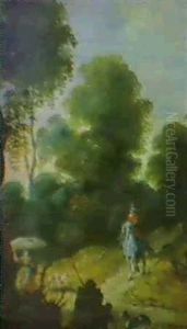 Paysage (huntsman, Peasant Woman And Hounds Met By Travelleron Horseback)