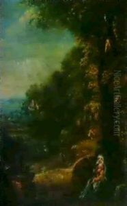 Waldlandschaft Mit Der Ruhe Auf Der Flucht Nach Agypten. by Paul Bril