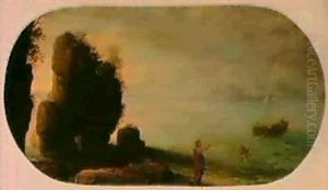 Coastal Scenes With Christ Calling Saint Peter To Walk On The Waves; The Calling Of Saint Peter by Paul Bril