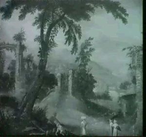 Paysage Montagneux Aux Petits Ponts, Anime De Personnages Et Chasseur by Paul Bril