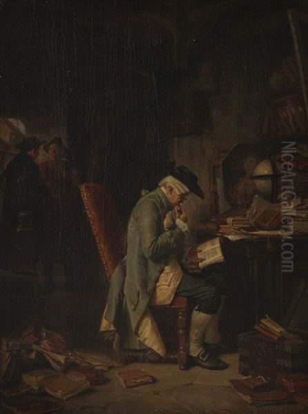 Man Reading In An Interior - view 1