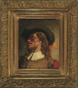 Portrait Eines Jungen Edelmannes Mit Hut, Der Nach Oben Links Blickt