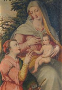 The Mystic Marriage Of Saint Catherine by Francesco del Brina