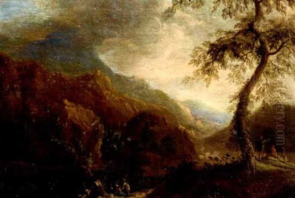 Gebirgslandschaft Mit Anglern - view 1