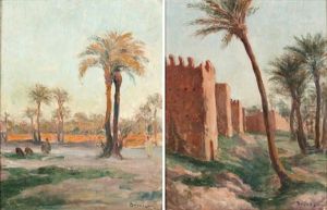 Marrakech La Palmeraie (+ Another; Pair) by Louis-Edouard Brindeau de Jarny