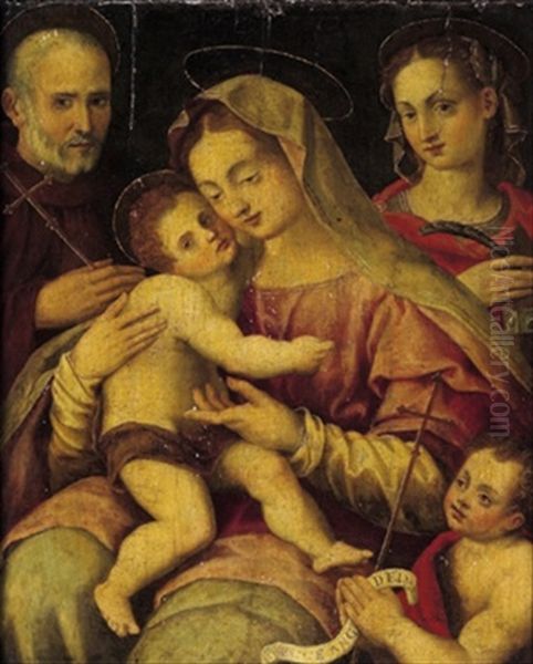 La Vergine Con Il Bambino E I Santi Caterina, Giovanni Gualberto E Il Giovannino - view 1