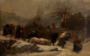A Winter Funeral by Brion, Gustave