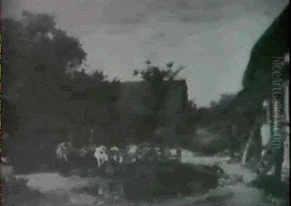 Oxen At A Well - view 1