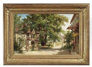 Sommerlicher Gutshof Mit Einem Fachwerkhaus by Anton Brioschi