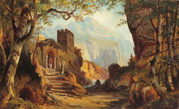 Burganlage In Gebirgiger Landschaft - view 1