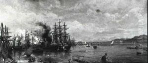 Handelsschiffe Im Hafen Von Triest by Carlo Brioschi