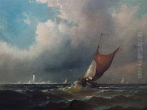 Sailing In Rough Seas, 1868 by Franklin Dullin Briscoe