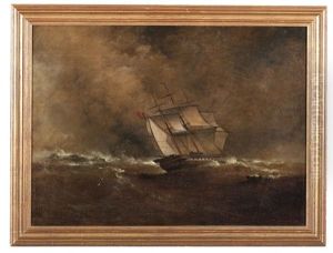 Seascape With Ship by Franklin Dullin Briscoe