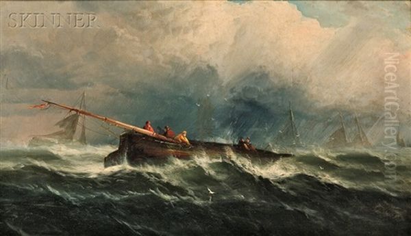 Boat On Rough Seas - view 1