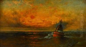 Atlantic City, Buoy At Dusk