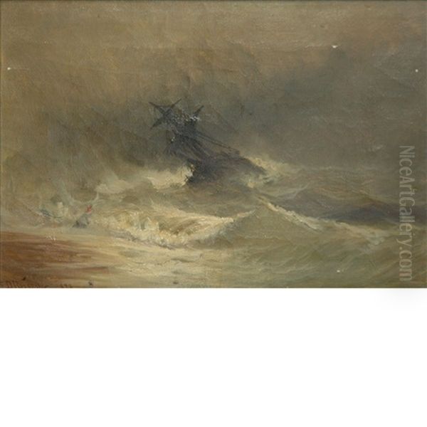 Ship In Stormy Waters - view 1