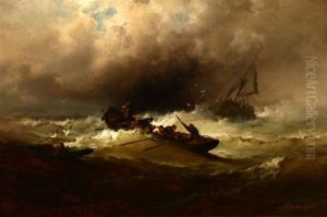 The Typhoon, Figures In A Rowboat On High Seas The Typhoon, Figures In A Rowboat On High Seas