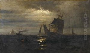 Minot Ledge-boston Harbor by Franklin Dullin Briscoe