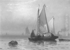 Fishermen On A Calm Sea At Sunrise
