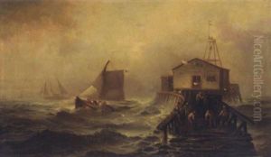 Fishing Boats Off A Jetty