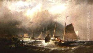 Returning With The Catch In A Stormy Sea Returning With The Catch In A Stormy Sea