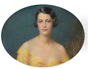 Ritratto Di Dama In Ovale by Gustave Brisgand