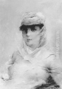 Jeune Femme Au Voile by Gustave Brisgand