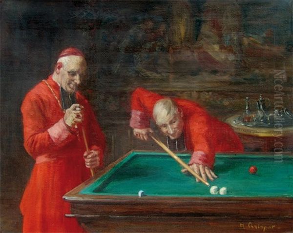 Zwei Billard Spielende Kardinale - view 1