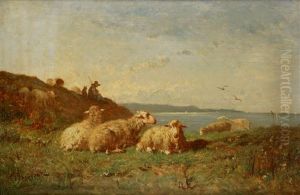 Shepherd And Sheep By The Sea Shepherd And Sheep By The Sea