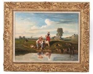 Fisherman At The Pond by Felix Saturnin Brissot de Warville