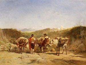 Baskische Landschaft Mit Hirten Und Ihren Maultieren