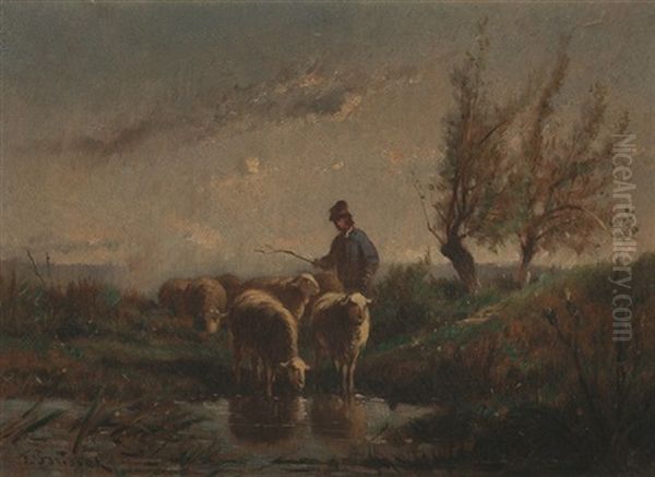 Moutons Au Bord De La Mare - view 1