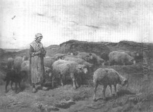 Herding The Sheep by Felix Saturnin Brissot de Warville