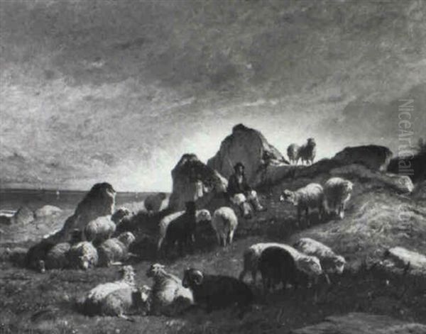 Shepard With His Flock - view 1