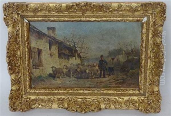 Berger Et Son Troupeau De Moutons - view 1