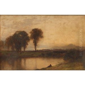 Tonalist Landscape With Lake by John Bunyan Bristol