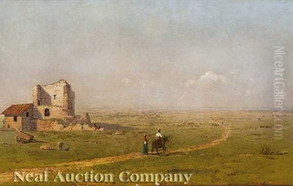 A Ruined Building In An Upland Landscape, Near An Andean Lake - view 1