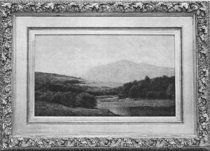 Wooded New England Landscape With Stream At Foreground And Mountain Beyond by John Bunyan Bristol