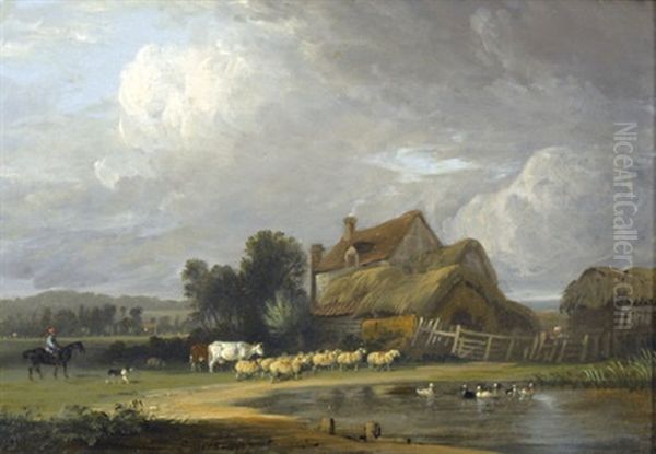 Bauernhof Und Tiere An Einem Teich - view 1