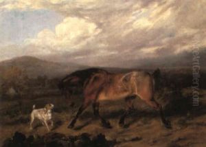 A Chestnut Mare And A Terrier A Chestnut Mare And A Terrier