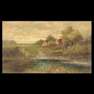 Cottages By The Lake by Alphonso Herman Broad