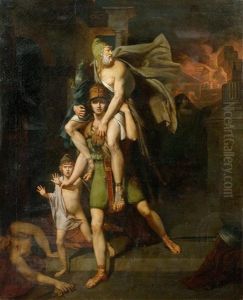 Aeneas Fleeing With His Father Anchises And Son From The Burning City Of Troy Aeneas Fleeing With His Father Anchises And Son From The Burning City Of Troy