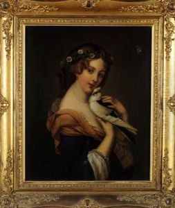 Simple Amour - A Young Woman Holding A Dove